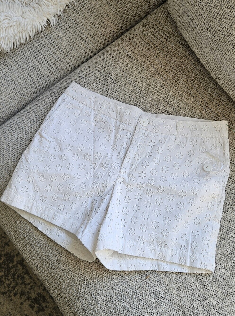White Eyelet Cotton Women’s Shorts
